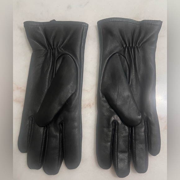 Etienne Aigner Black Leather Driving Gloves Thinsulate Size L Women’s - Picture 3 of 5